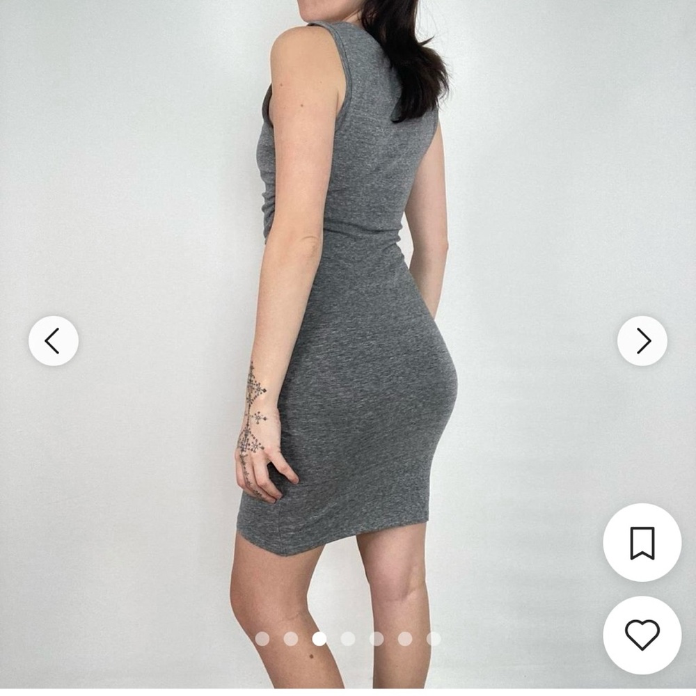Leith Gray Bodycon Asymmetrical Ruched Dress - Picture 3 of 7